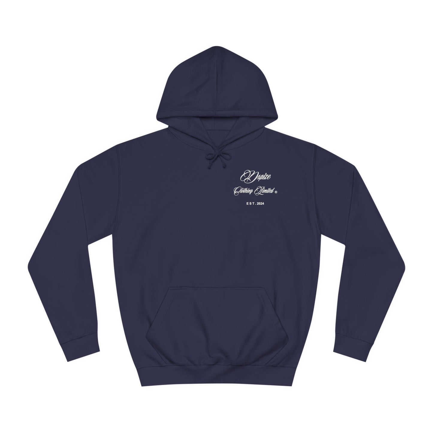 DCL White Script Navy Blue Hood