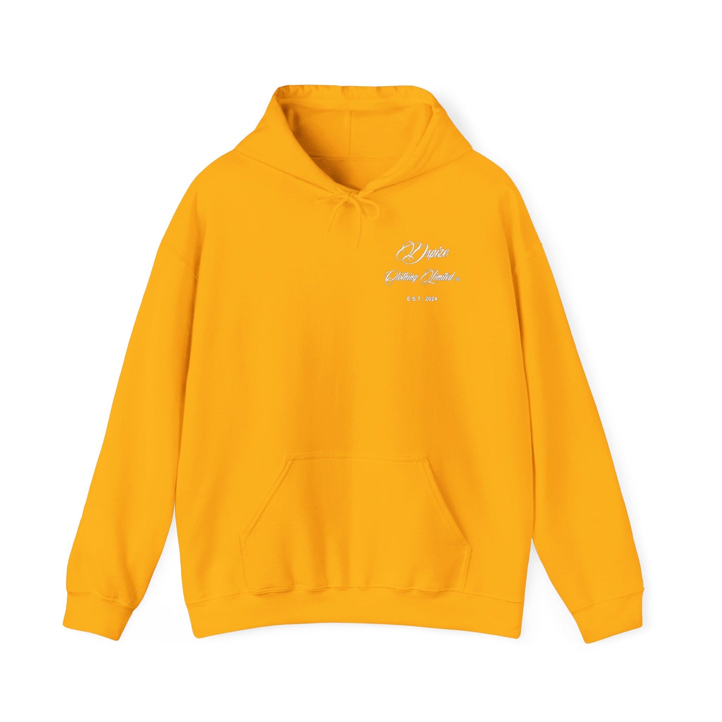 DCL White Script Golden Yellow Hood