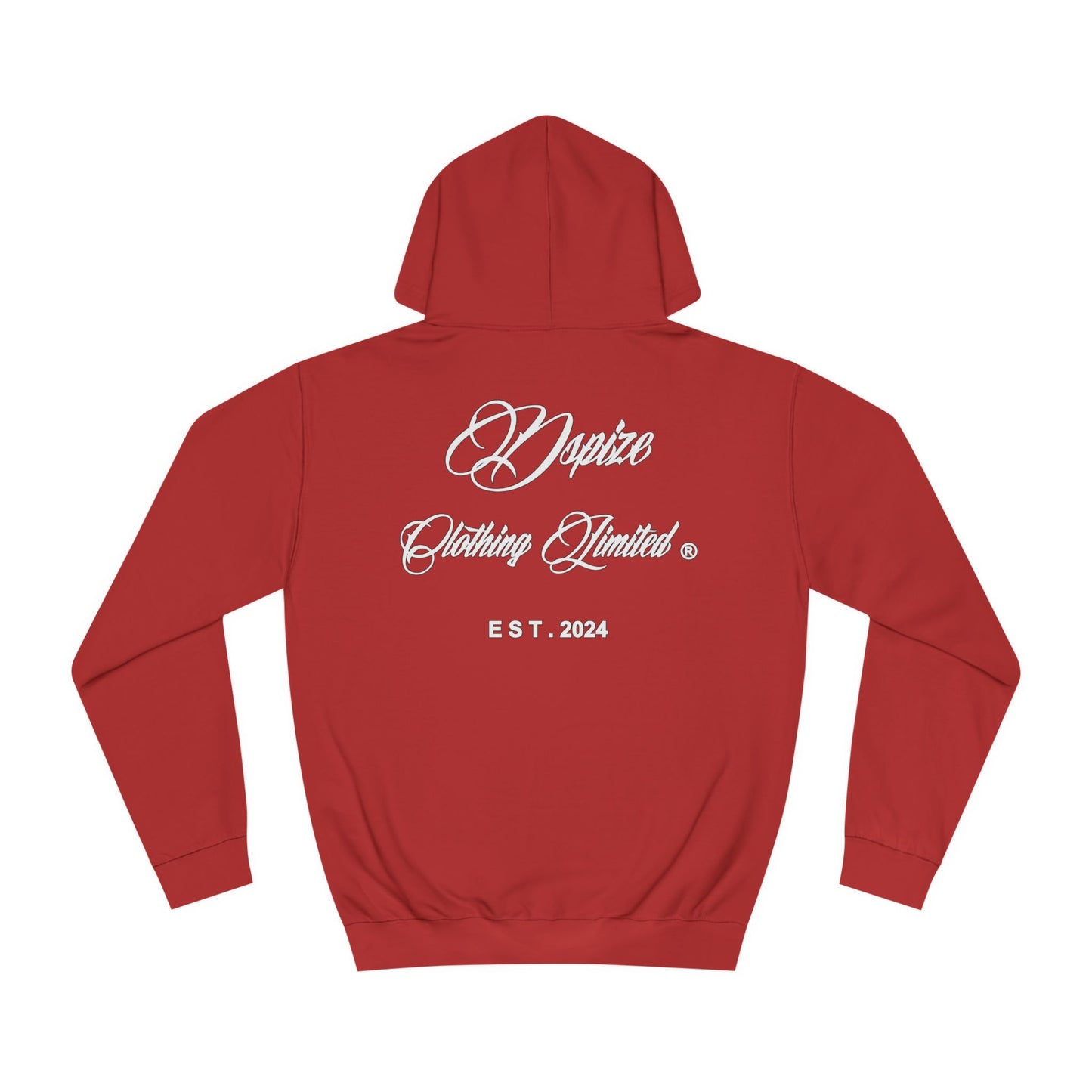 DCL White Script Dark Red Hood