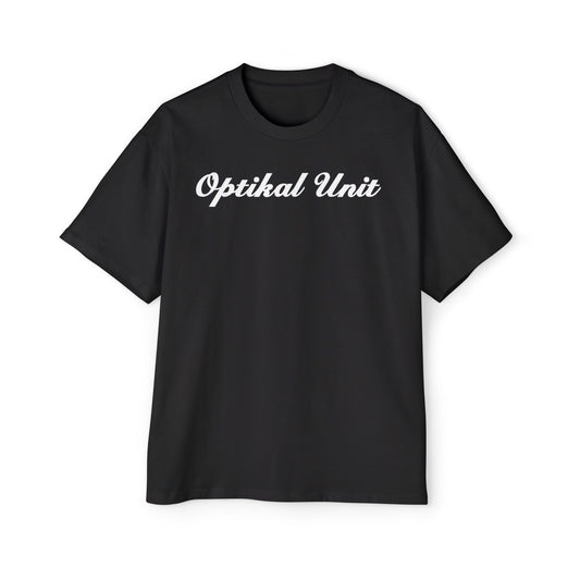 DCL Optikal Unit White Script Black Tee