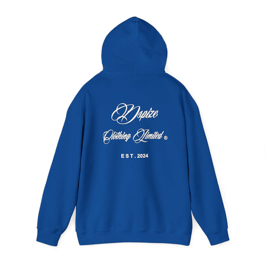 DCL White Script Royal Blue Hood