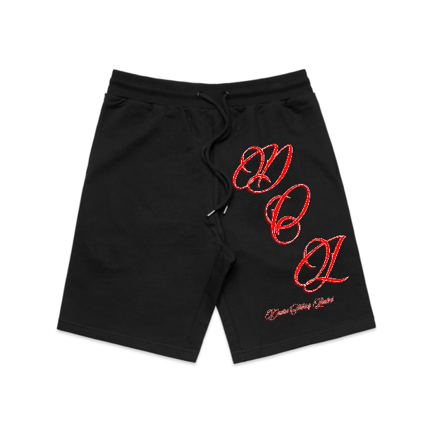 DCL Red Script Black Stadium Shortz