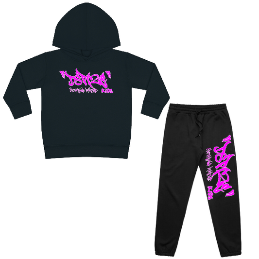 DCL Dspize Light Pink Tag Black Tracksuit (Kidz)