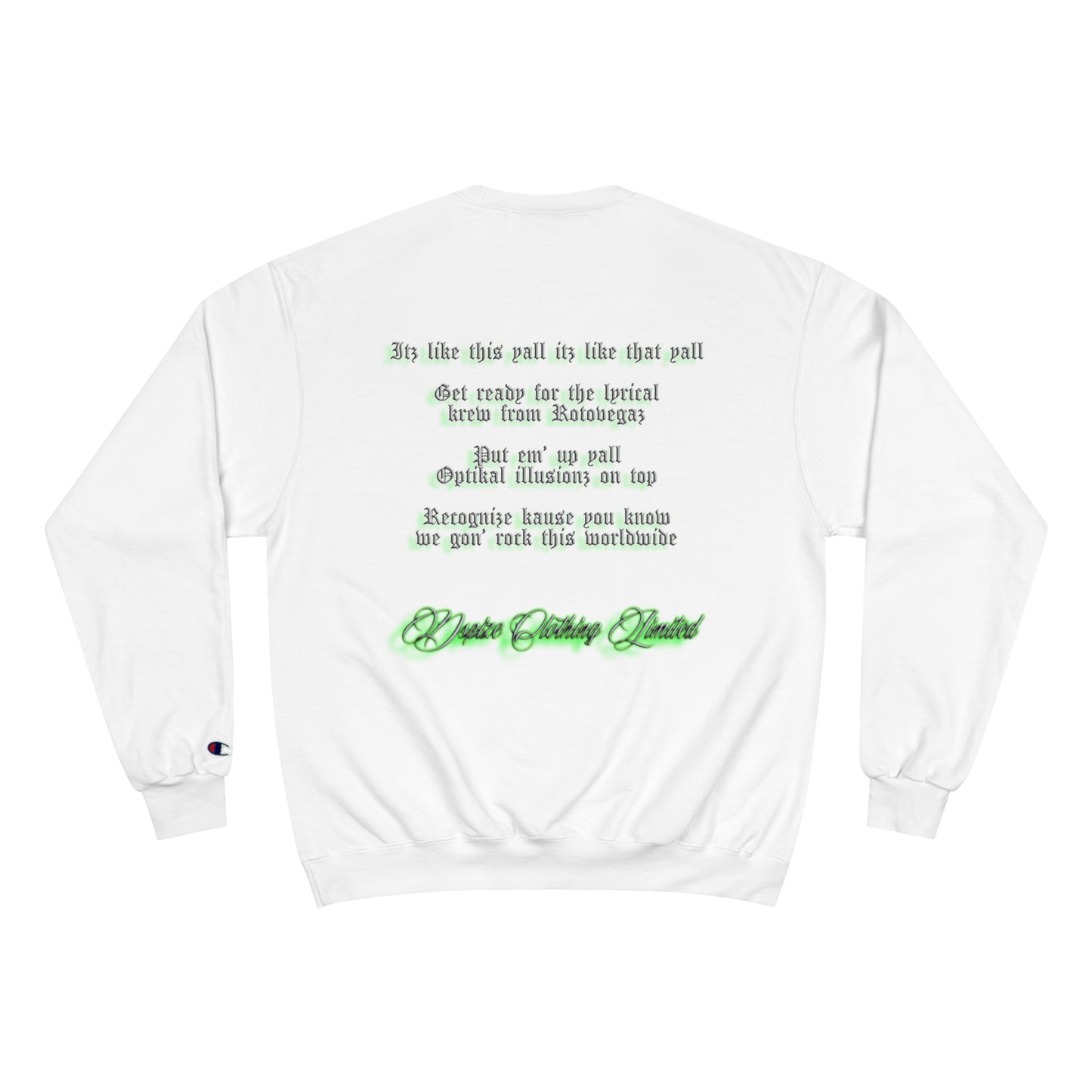 DCL Optikal illusionz Green White Crew Neck