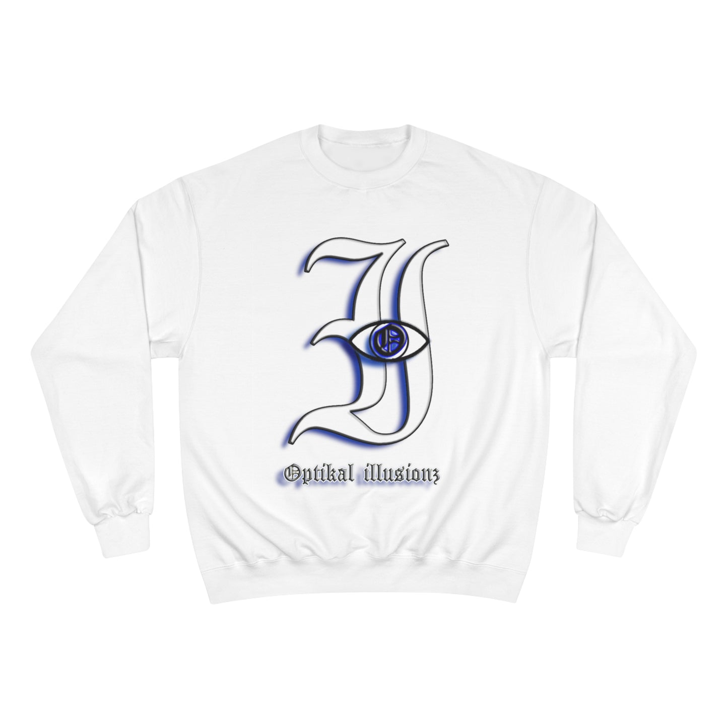 DCL Optikal illusionz Blue White Crew Neck