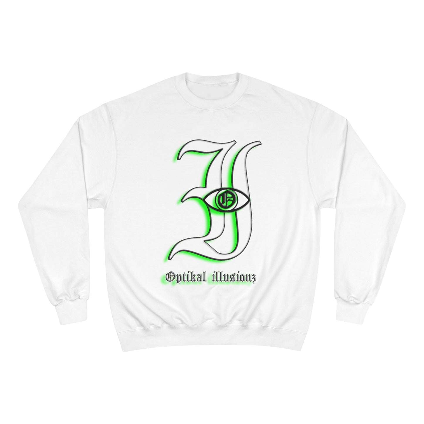 DCL Optikal illusionz Green White Crew Neck