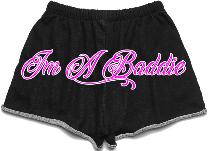 DCL Im A Baddie Pink/Black Perry Track Shortz