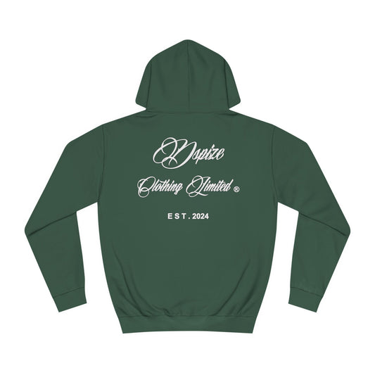 DCL White Script Forrest Green Hood