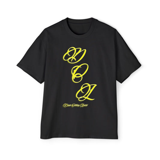 DCL Yellow Script Black Tshirt