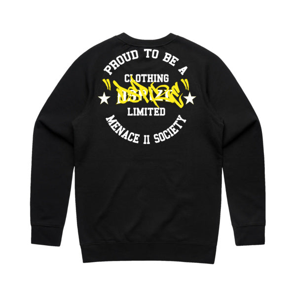 DCL Dspize M2S Yellow Tag Black Crew Neck