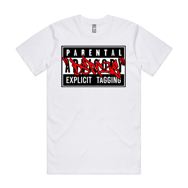 DCL Dspize Parental Advisory Explicit Tagging White Tee