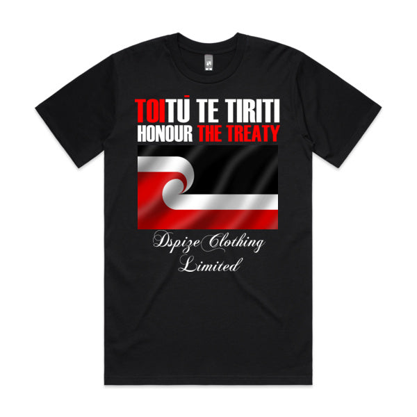 DCL Toitu Te Tiriti Honour The Treaty Black Tee