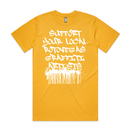 DCL Support Your Local Rotovegas Graffiti Artists Yellow Tee