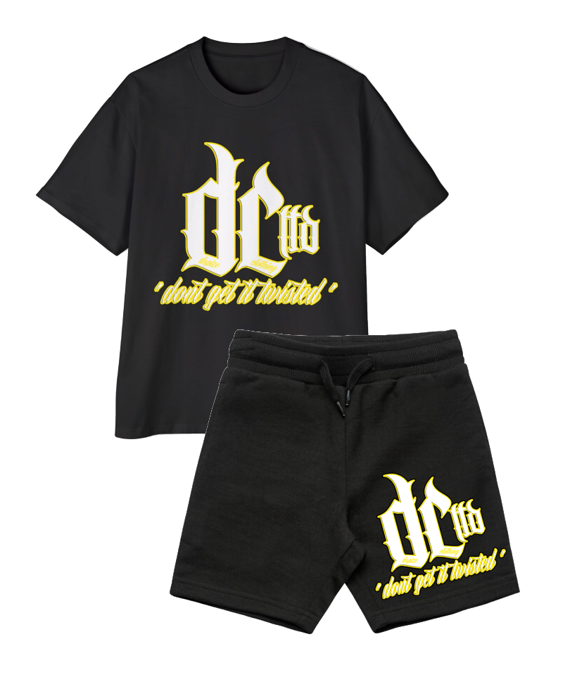 DCL DC Ltd DGIT Yellow/White/Black Tee and Shorts Set (Kidz)